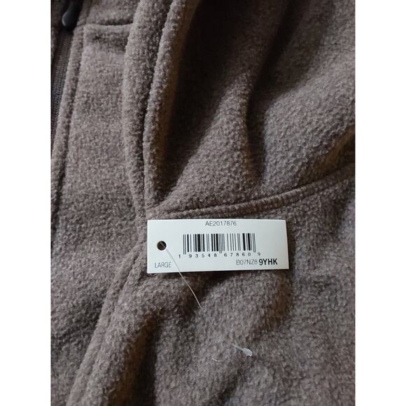 *NWT* Men's Amazon Essentials L Brown Zipped Pouch Pullover 1/3 Zip Neck #19y34 - Picture 2 of 2